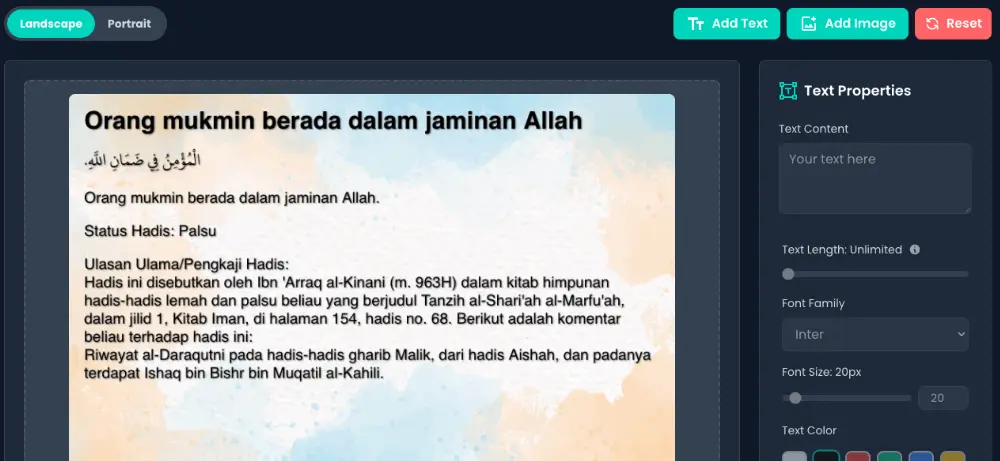 Editor Poster - Tema Gelap